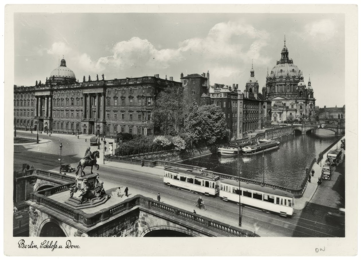 Berlijn, Stadtschloss met Kurfürstenbrücke en Dom / Fotopostkaart rond 1937/38 door Unbekannt