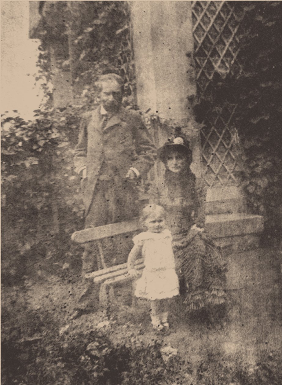 Berthe Morisot, haar man Eugène Manet en hun dochter, Julie, ca. 1881 door Unbekannt