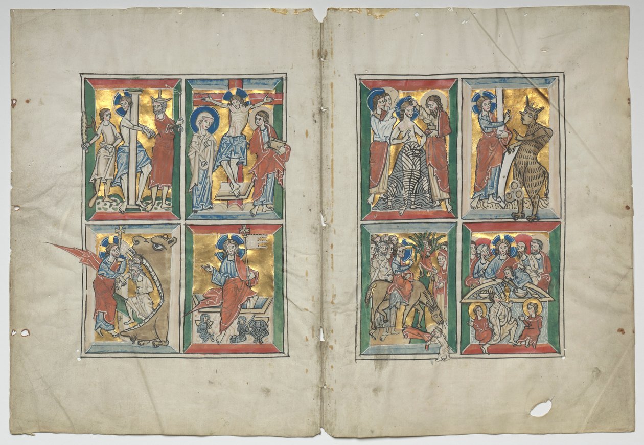 Bifolio met scènes uit het leven van Christus, 1230-1240 door Unbekannt
