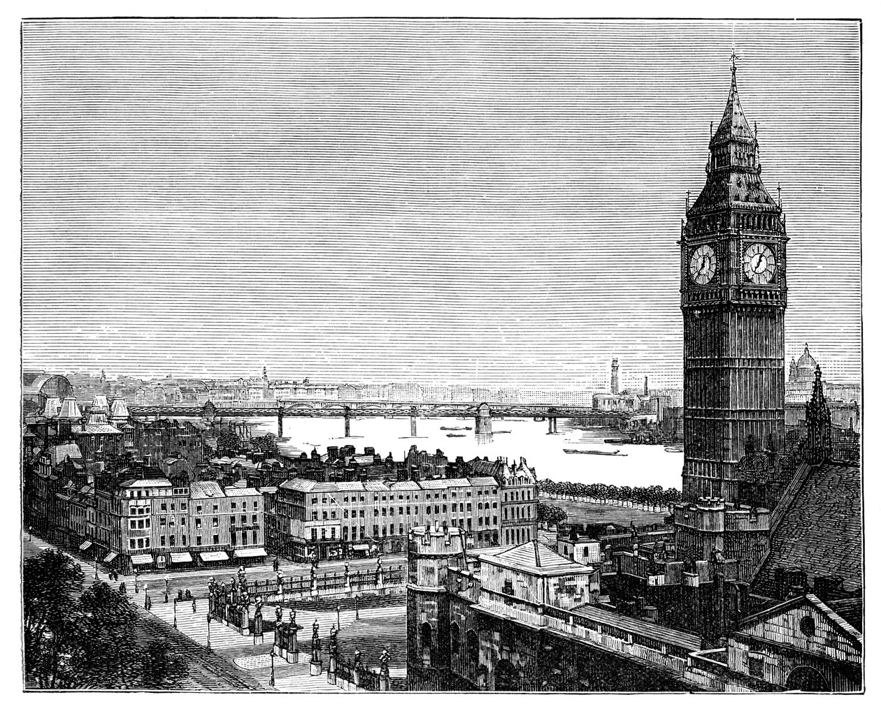 Big Ben en de Houses of Parliament, Westminster, Londen, 1870 door Unbekannt
