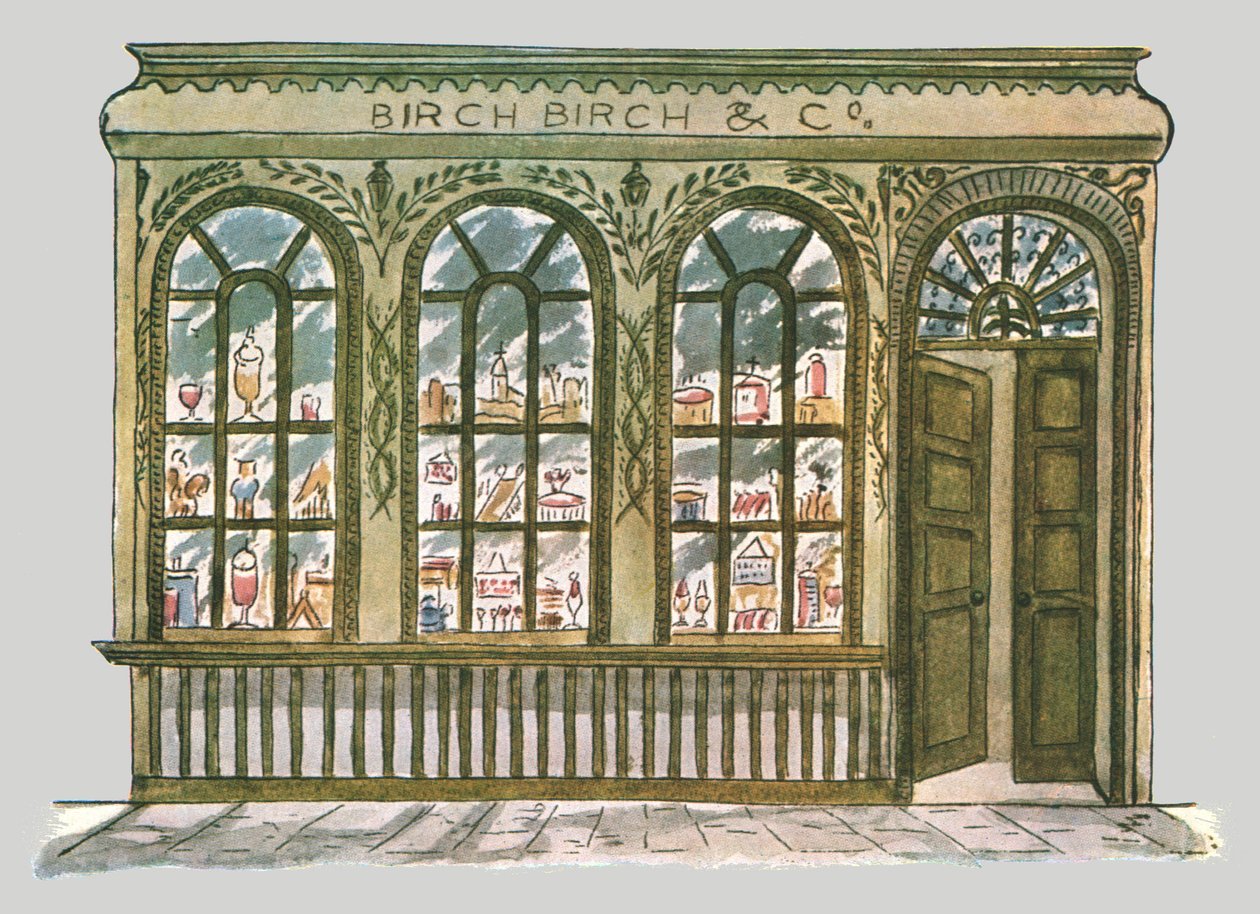 Voorgevel van de winkel van Birch, City of London, 1928 door Unbekannt