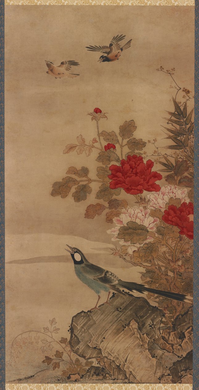 Vogels en bloemen door Unbekannt