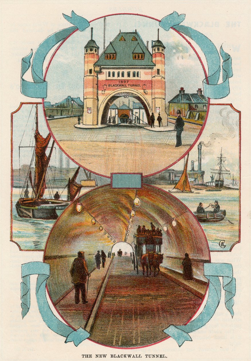 Blackwall Tunnel, Londen, ca. 1900 door Unbekannt