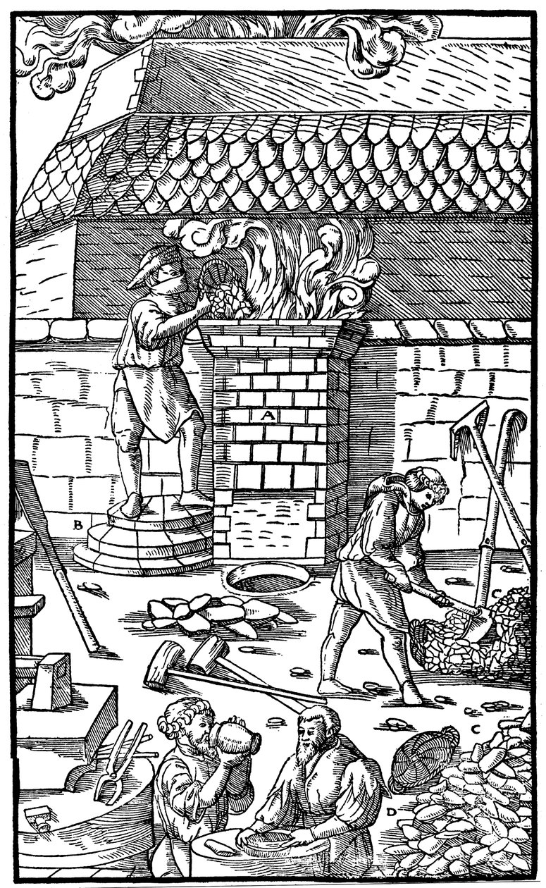 Hoogoven voor het smelten van ijzererts, 1556 door Unbekannt