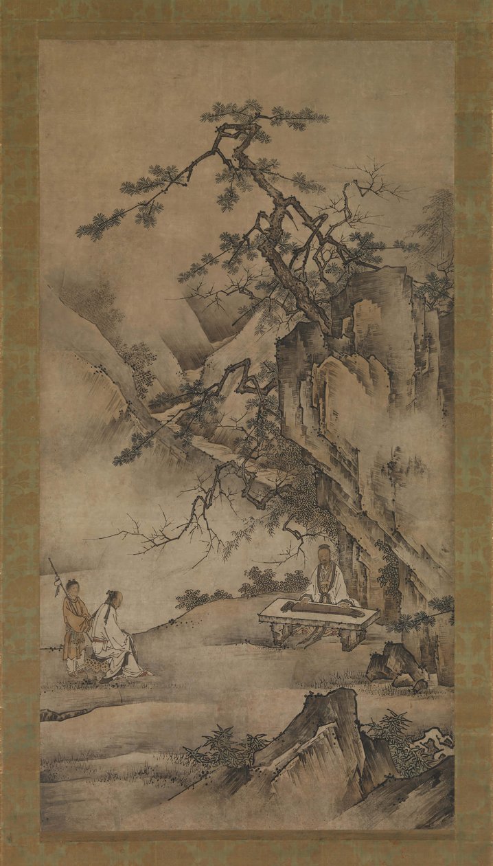 Bo Ya speelt de Qin terwijl Zhong Ziqi luistert, 1530s door Unbekannt