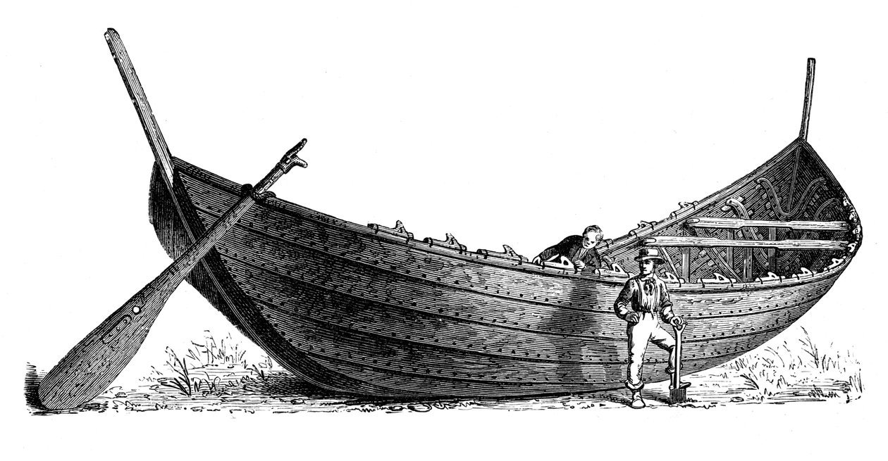Boot voor veertien paar roeispanen, gevonden in Nydam, Jutland, 1892 door Unbekannt