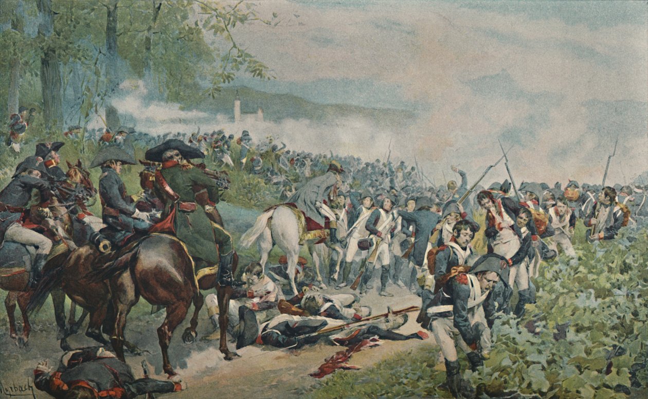 Bonaparte controleert de Franse terugtocht bij Marengo, 1800, 1896 door Unbekannt