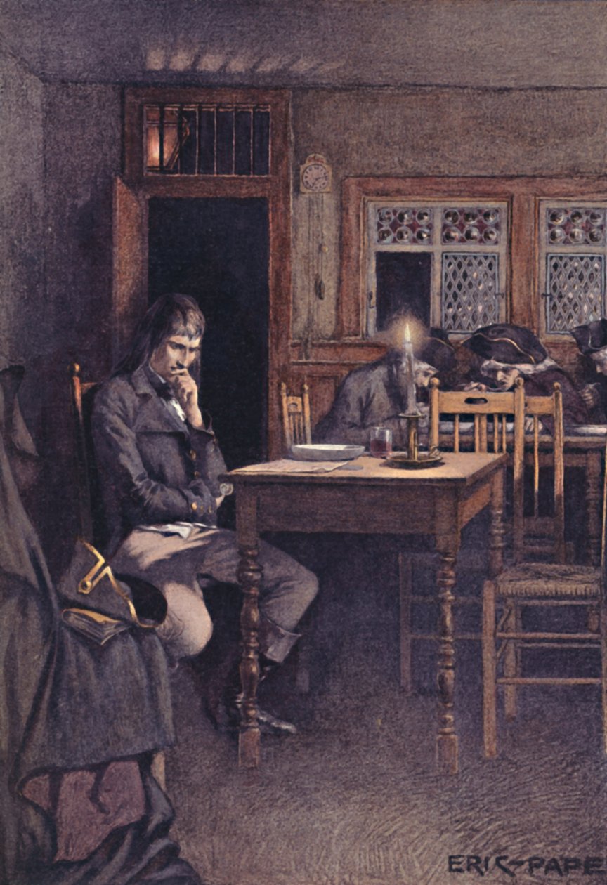 Bonaparte in 1792 als bezoeker van een zes-sous restaurant in Parijs, 1896 door Unbekannt