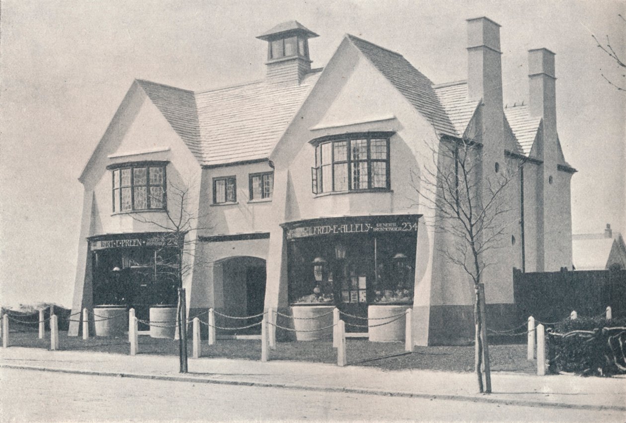 Bournville: twee van de dorpswinkels, door WA Harvey, ca. 1900-1902 door Unbekannt