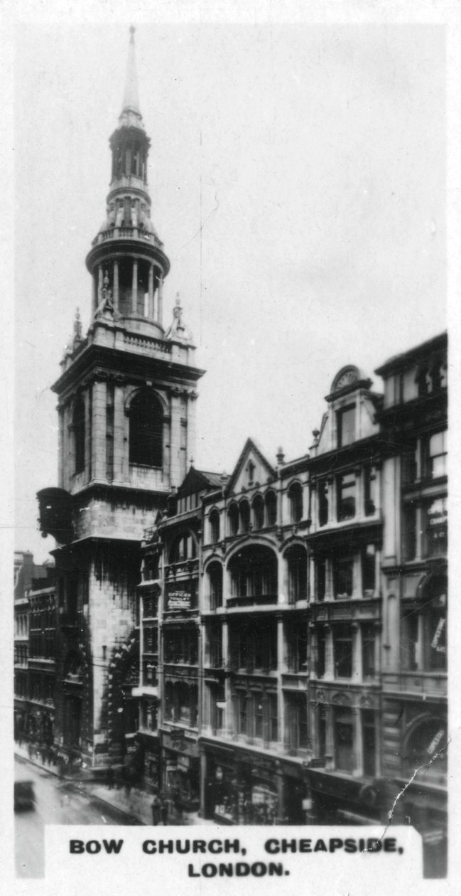Bow Church, Cheapside, Londen, ca. 1920 door Unbekannt