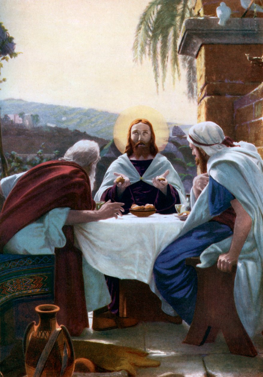 Het breken van het brood in Emmaus, 1926 door Unbekannt