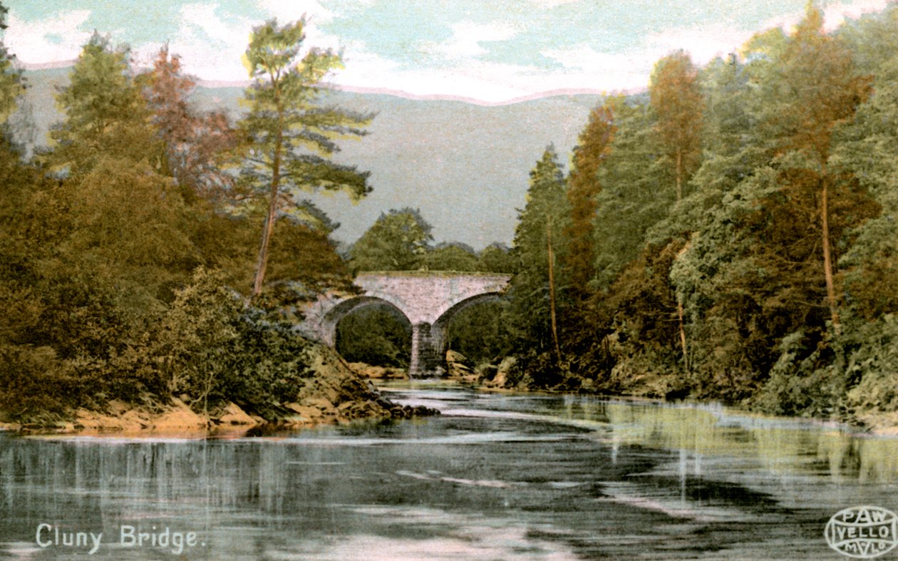 Brug van Cluny, nabij Pitlochry, Perthshire, Schotland, begin 20e eeuw door Unbekannt