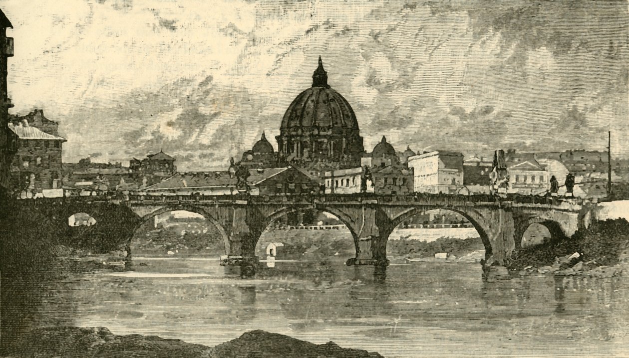 Brug van St. Angelo, Rome door Unbekannt