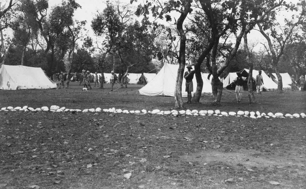 Brits legerkamp bij de Yamuna-rivier, India, 1917 door Unbekannt