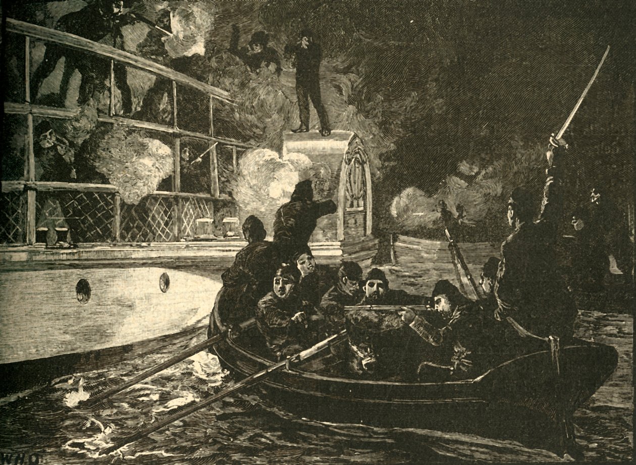 Britse Troepen Veroveren het Canadese Rebellen Schip Caroline op de Niagara Rivier door Unbekannt