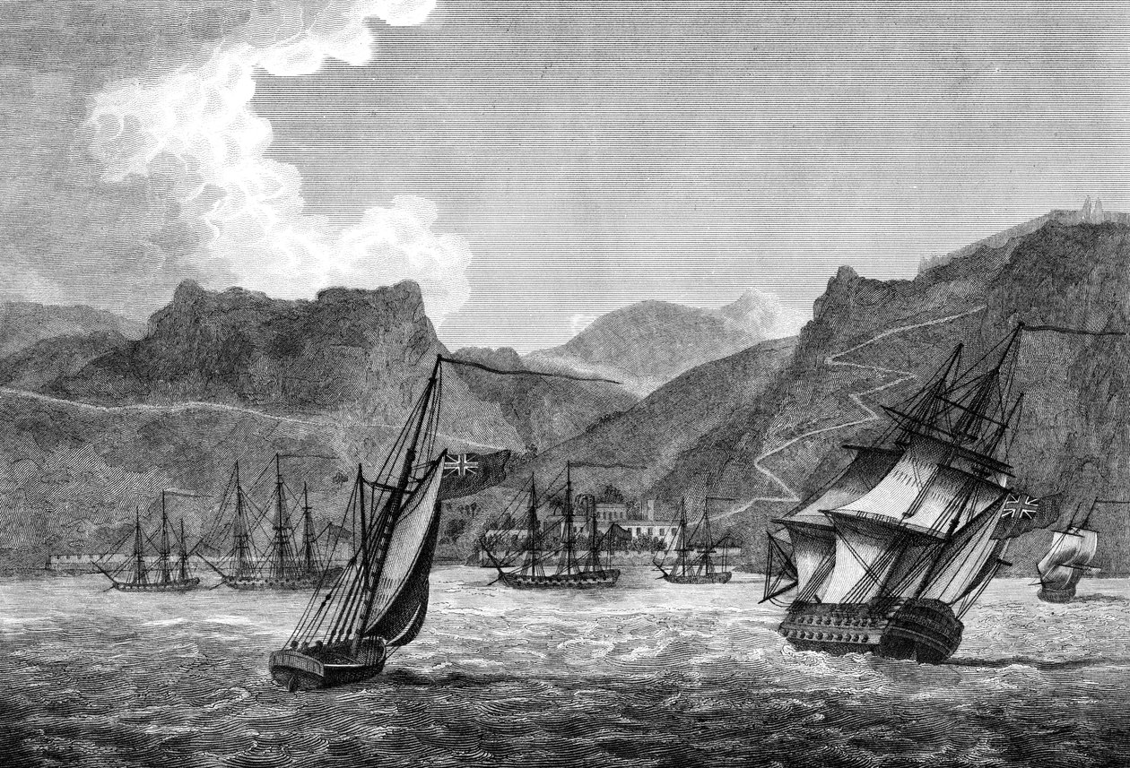 Britse schepen voor St. Helena, 1817 door Unbekannt