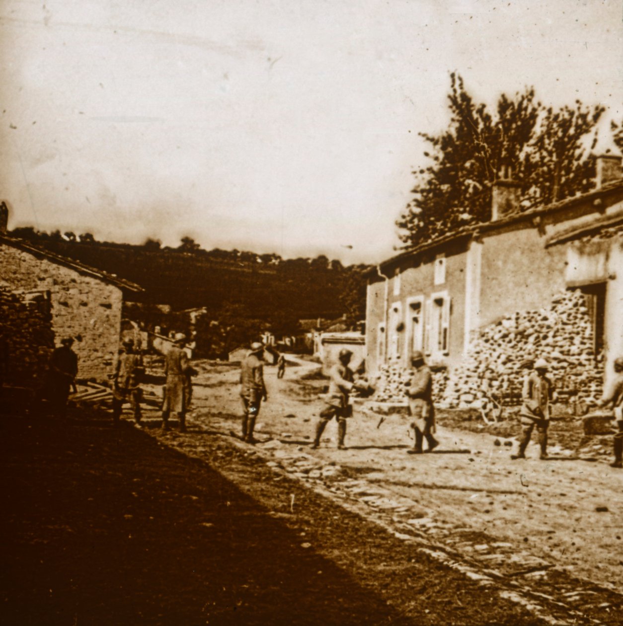 Verdedigingswerken bouwen, ca. 1914-1918 door Unbekannt