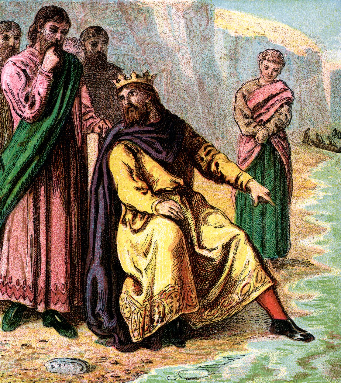 Canute en zijn hovelingen door Unbekannt