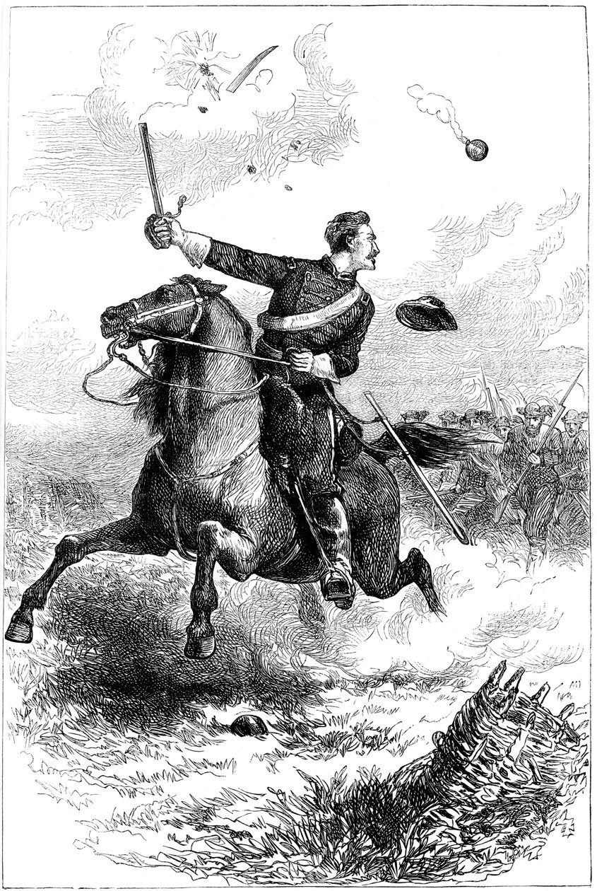 Kapitein Northrop leidt de aanval bij Knoxville, Tennessee, Amerikaanse Burgeroorlog, 1863 ca. 1880 door Unbekannt