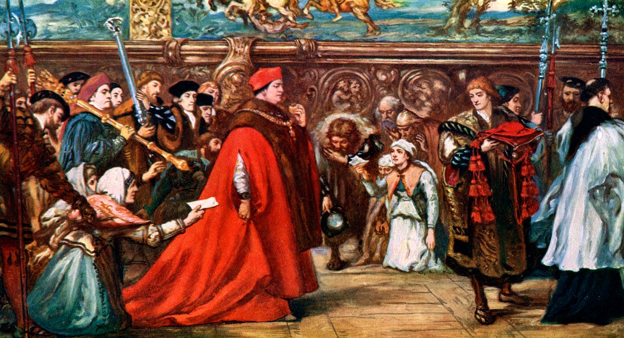 Kardinaal Wolsey in processie naar Westminster Hall, 1887 door Unbekannt