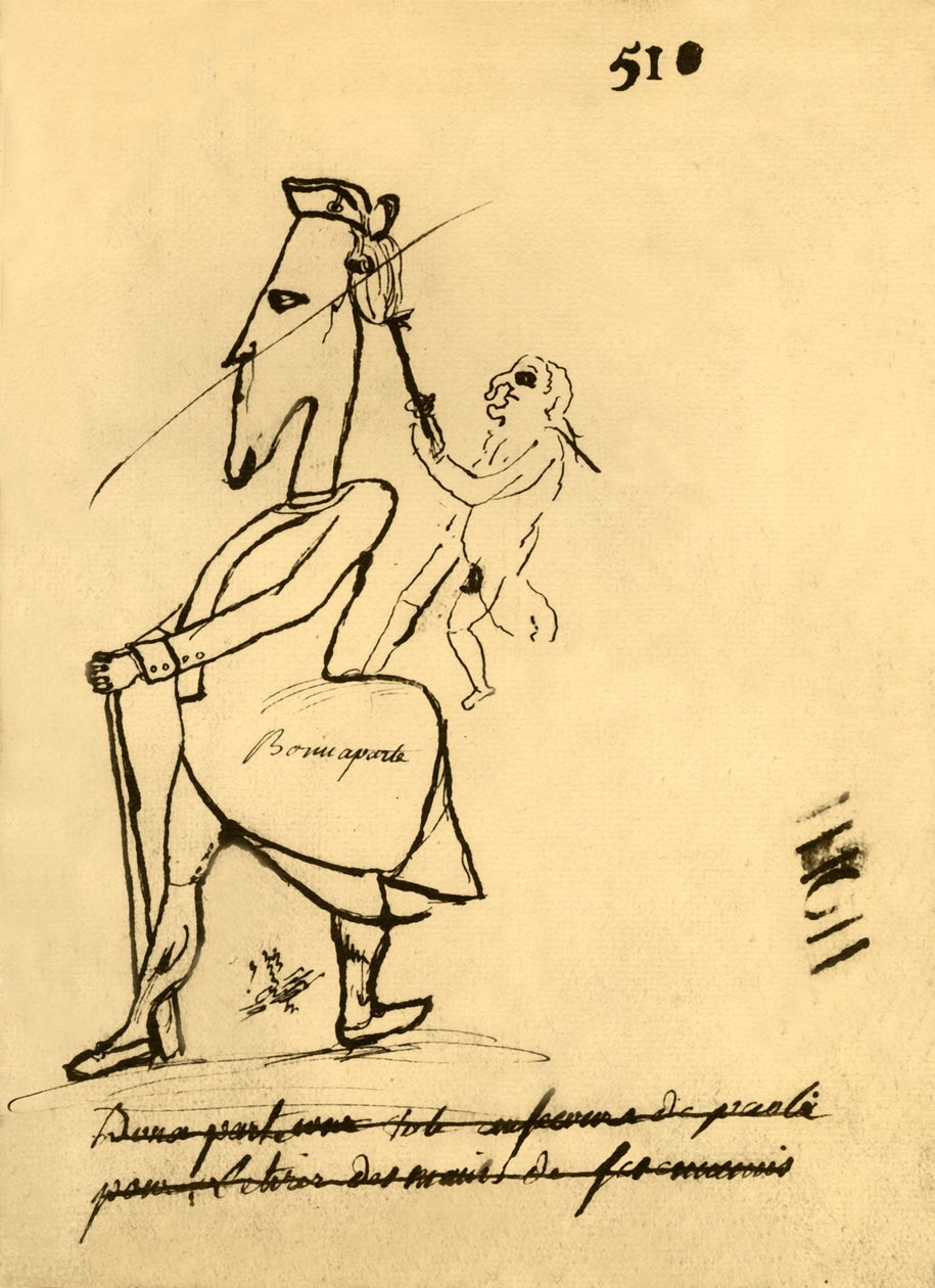 Karikatuur van Napoleon, 1779, 1921 door Unbekannt