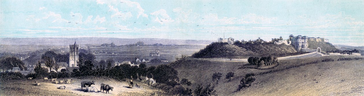 Carisbrooke Kasteel en dorp, Isle of Wight door Unbekannt