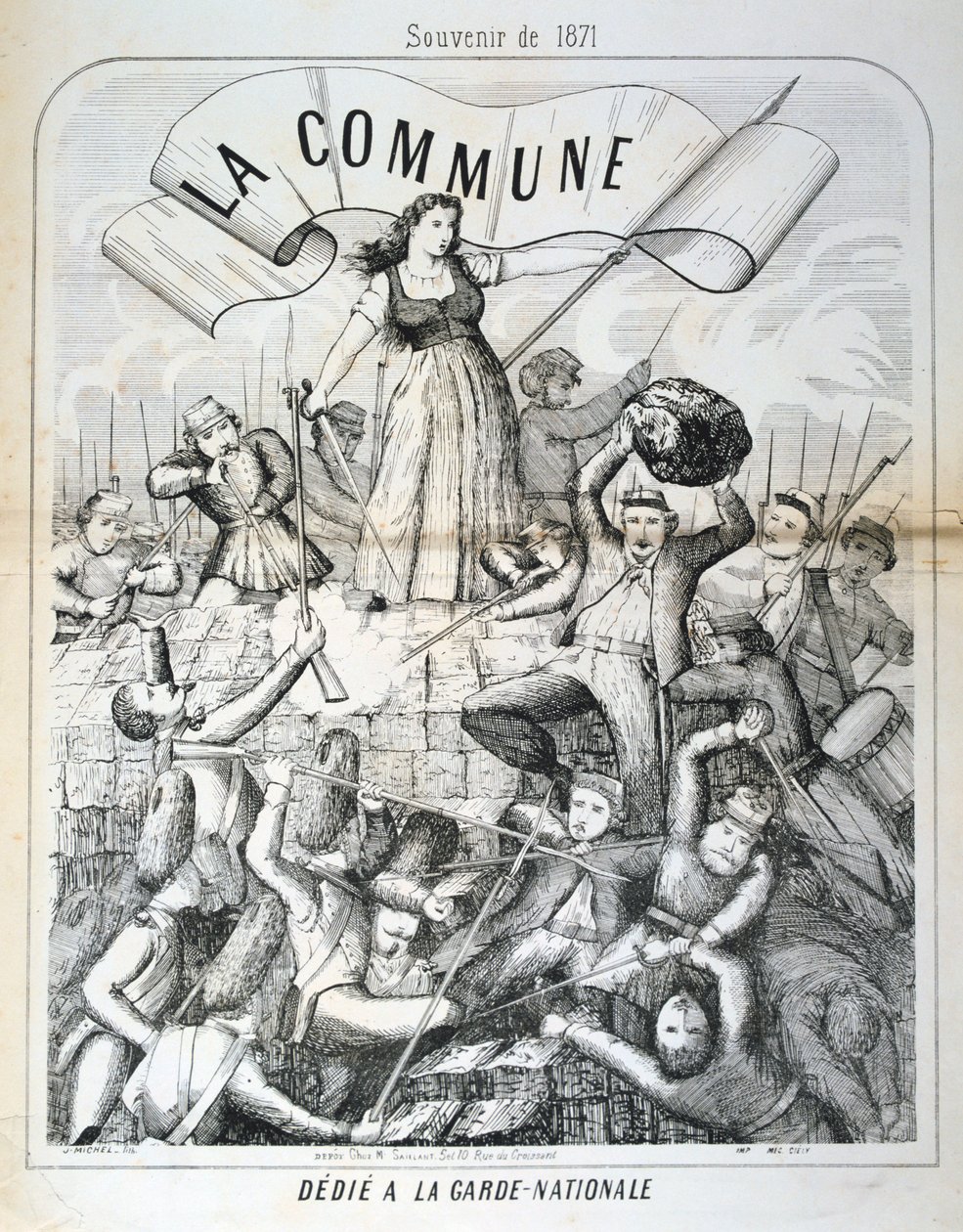 Cartoon gewijd aan de Nationale Garde, Parijse Commune, 1871 door Unbekannt