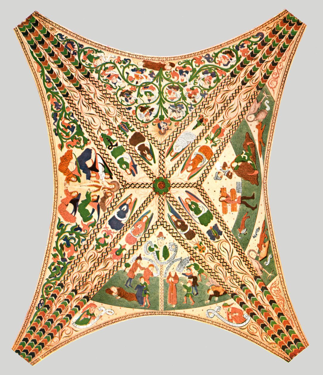 Plafonddecoratie in de Floda-kerk, Flodafors, Södermanland County, Zweden, 1928 door Unbekannt