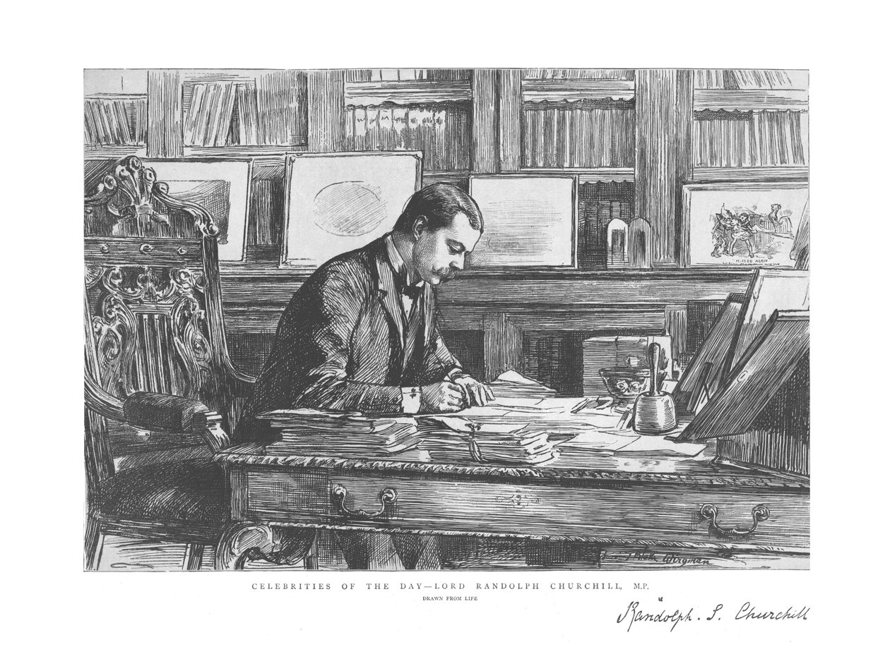 Beroemdheden van de dag - Lord Randolph Churchill, M.P., 1885 door Unbekannt