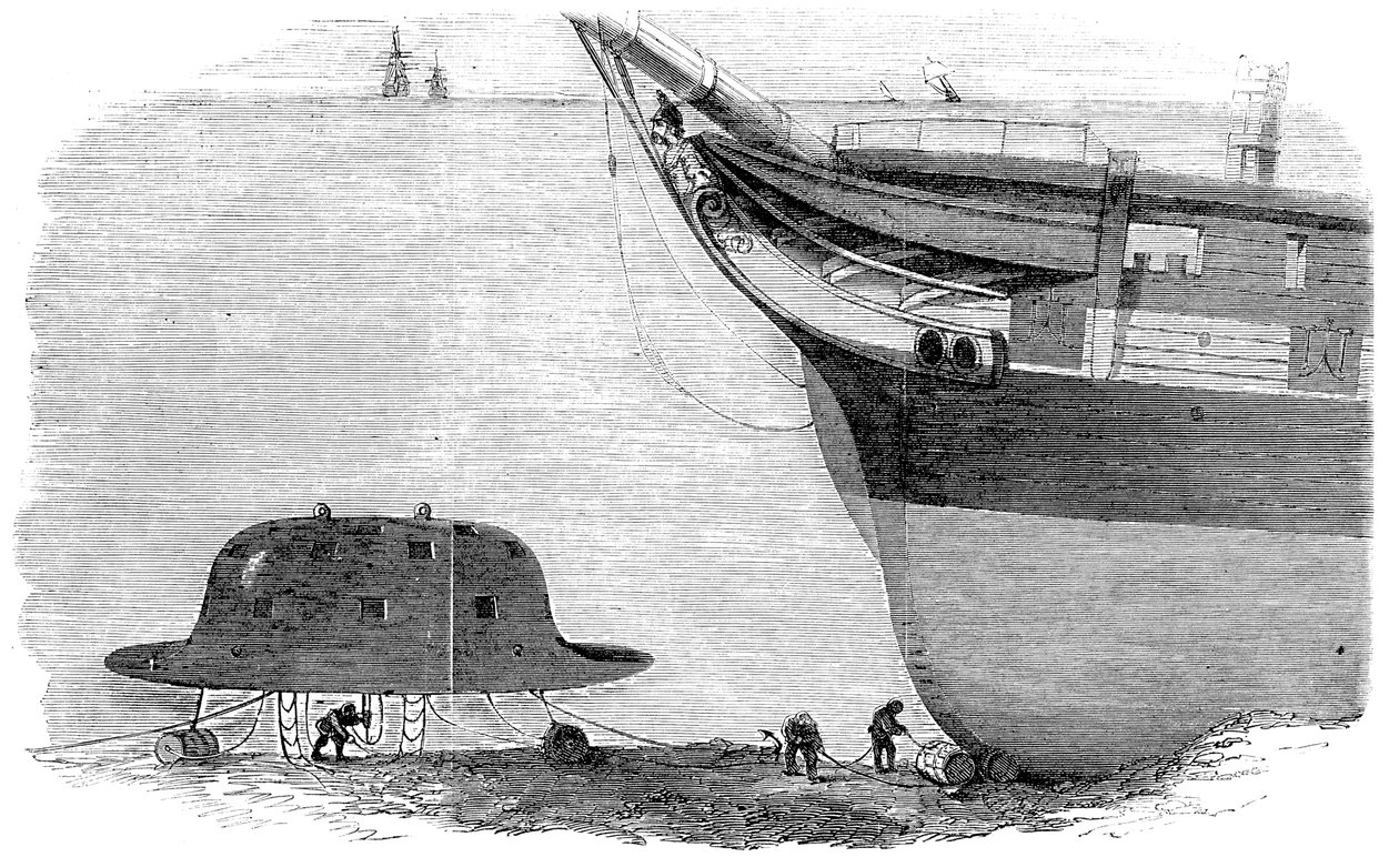 Charles Babbages voorgesteld ontwerp voor een duikklok, 1855 door Unbekannt