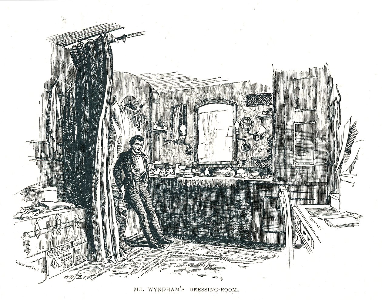 Charles Wyndham Kleedkamer met Uitzicht op Piccadilly bij het Criterion Theatre, 1891 door Unbekannt
