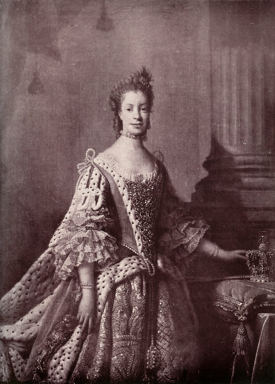 Charlotte Sophia van Mecklenburg-Strelitz, Koningin-Gemalin van George III, 1761-1762, 1919 door Unbekannt
