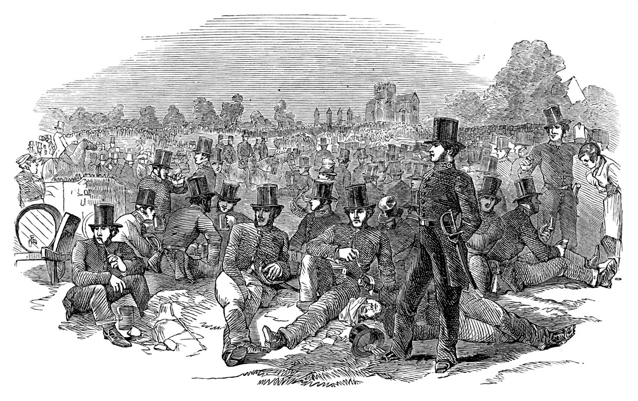 Chartistische Agitatie, de Politie op Bonners Fields, 1848, 1900 door Unbekannt