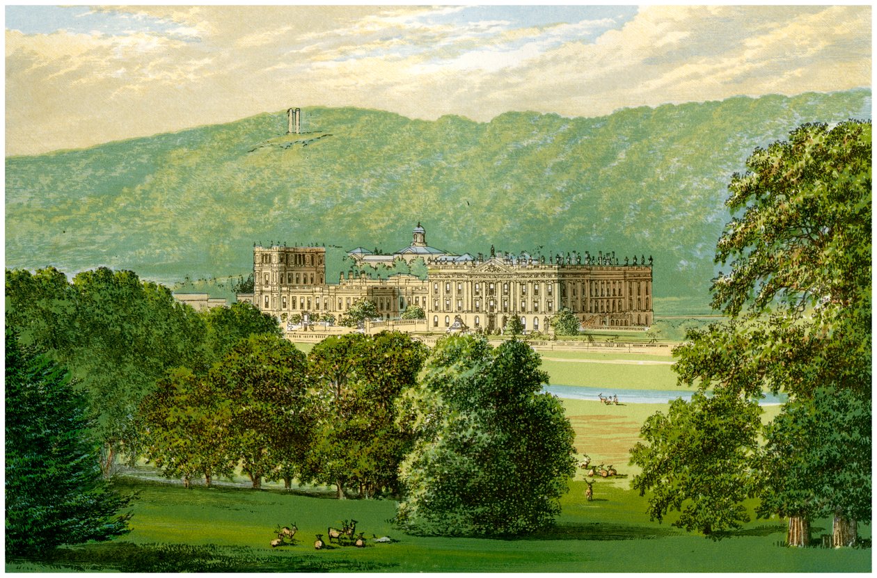 Chatsworth House, Derbyshire, huis van de hertog van Devonshire, ca. 1880 door Unbekannt