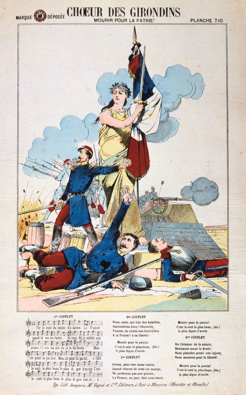 Choeur des Girondins, liedblad, Frans-Duitse oorlog, 1870-1871 door Unbekannt