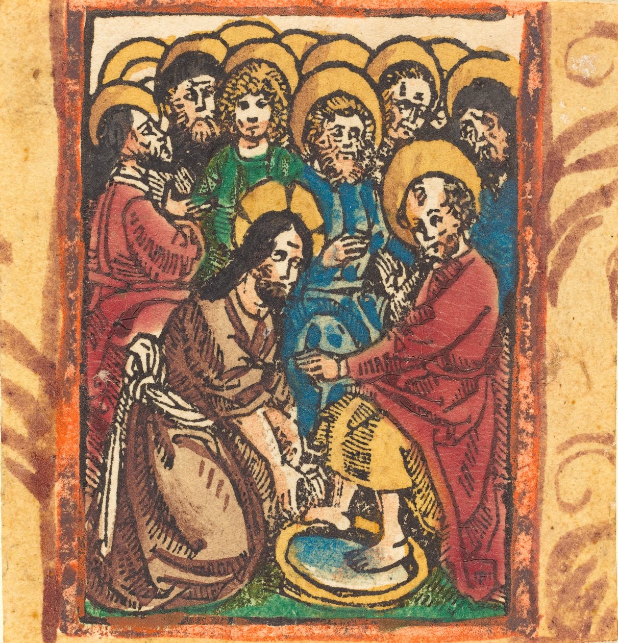Christus wast de voeten van de apostelen, ca. 1490-1500 door Unbekannt