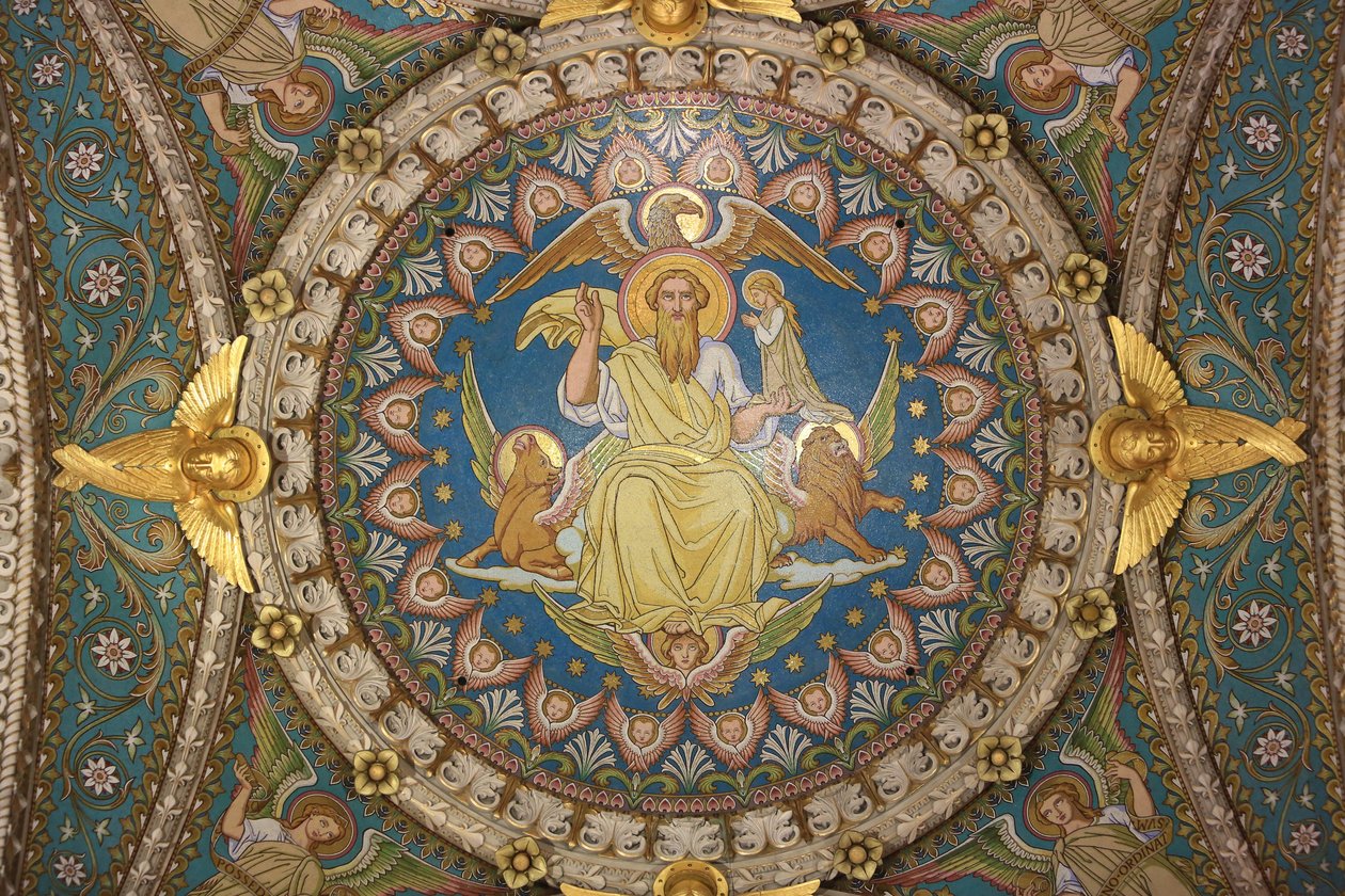 Christus in Majesteit en Tetramorf. Basiliek van Notre-Dame de Fourvière door Unbekannt