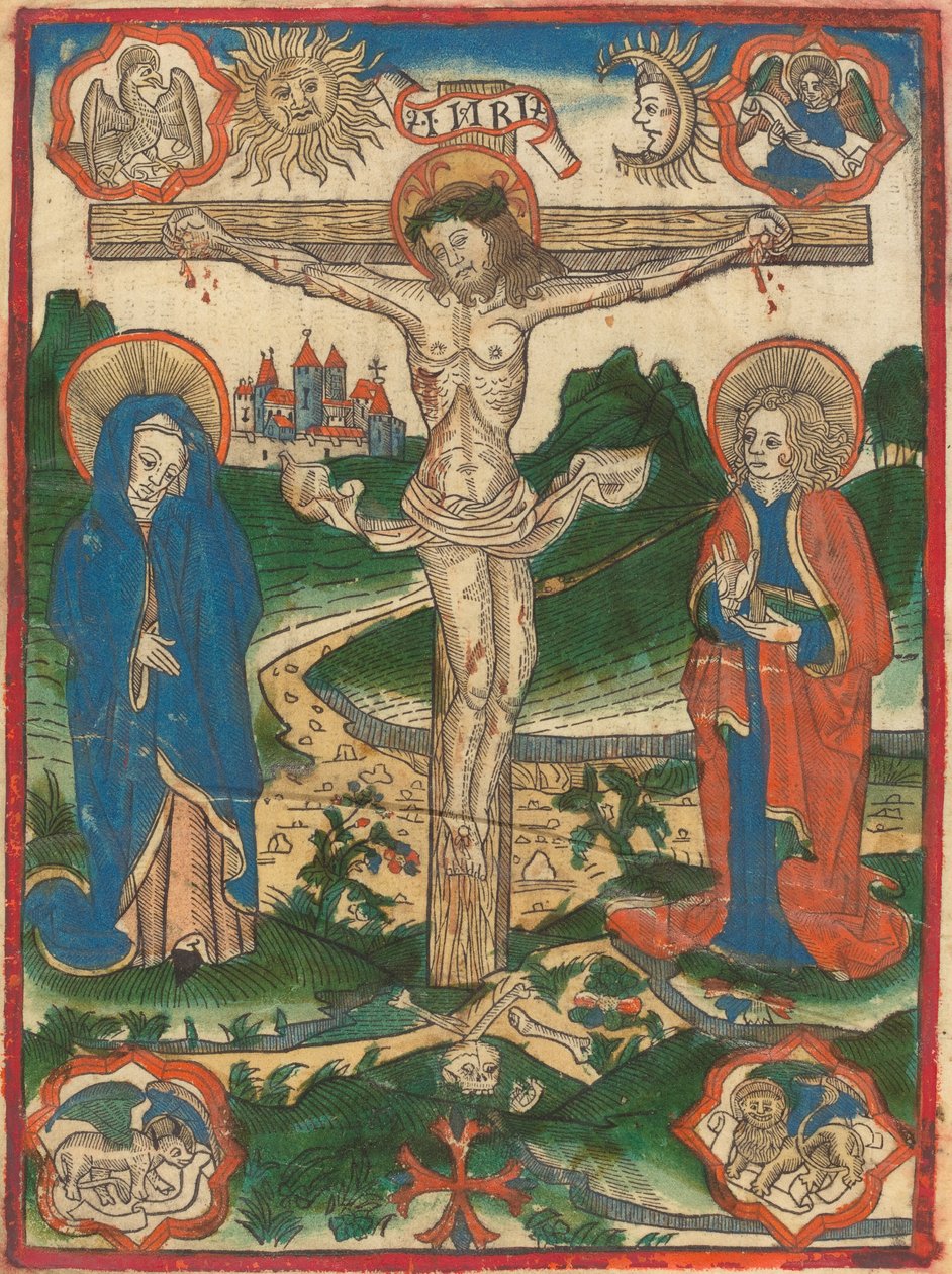 Christus aan het kruis, 1480-1500 door Unbekannt