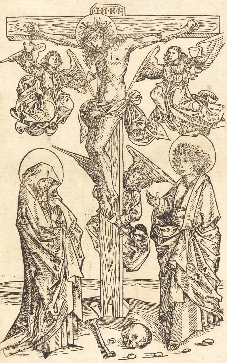 Christus aan het Kruis met Engelen door Unbekannt