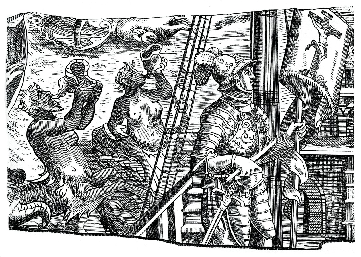 Christoffel Columbus aan boord van zijn schip, tijdens zijn eerste reis naar het westen, 16e eeuw, 1870 door Unbekannt