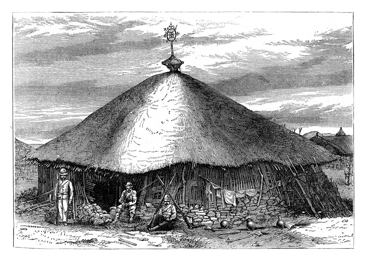 Kerk in Magdala, met het graf van Theodoor, Ethiopië, c1868 laat 19e eeuw door Unbekannt