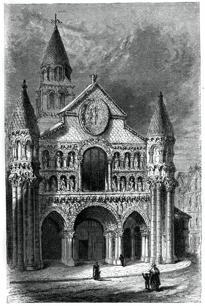 Kerk van Notre Dame de la Grande, Poitiers, Frankrijk, 12e eeuw door Unbekannt