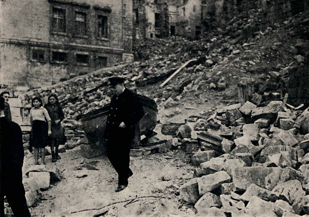 Churchill bezoekt het gehavende Malta, 1943, 1945 door Unbekannt