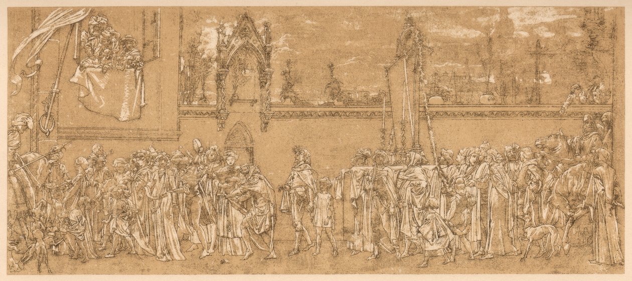 Cimabues beroemde Madonna wordt in processie gedragen..., 1853-1855 ca. 1880-1882 door Unbekannt