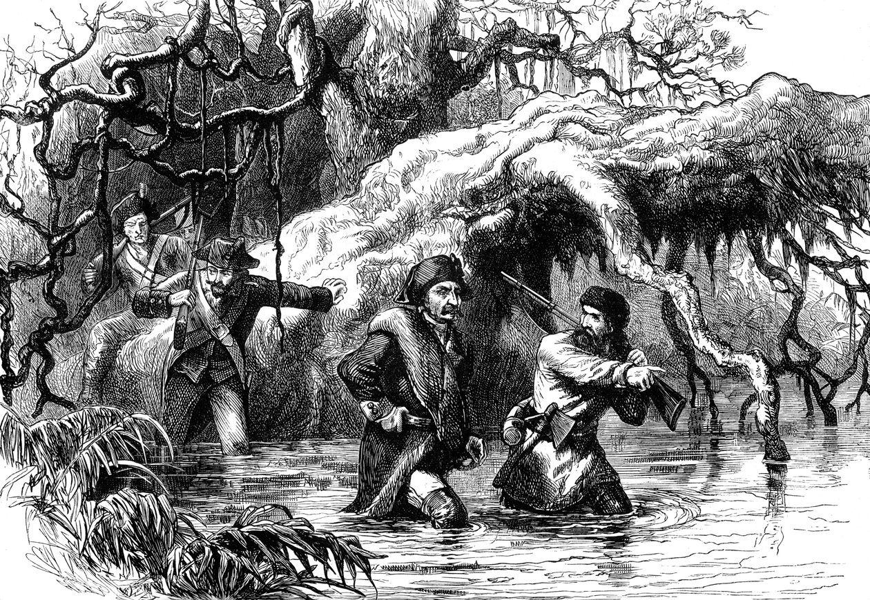 Clark en zijn soldaten steken de Wabash over, c1778-1779 c1880 door Unbekannt