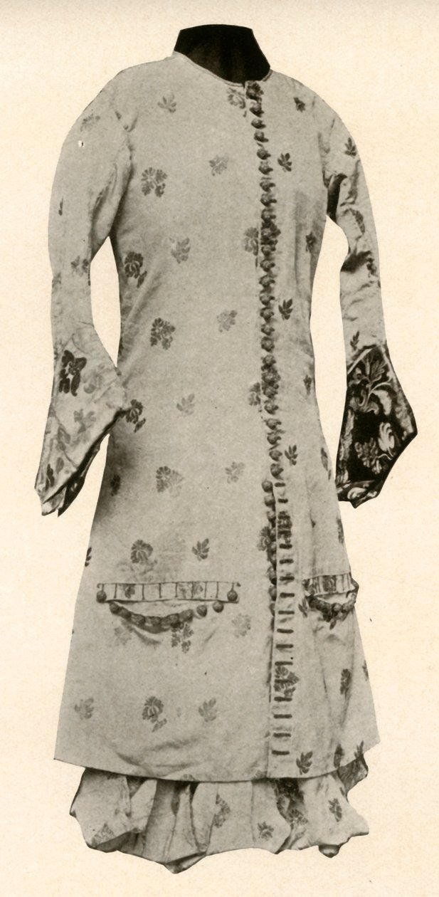 Jas en volledige kniebroek van buff brokaat met bloemen en bladeren, c1670, 1937 door Unbekannt