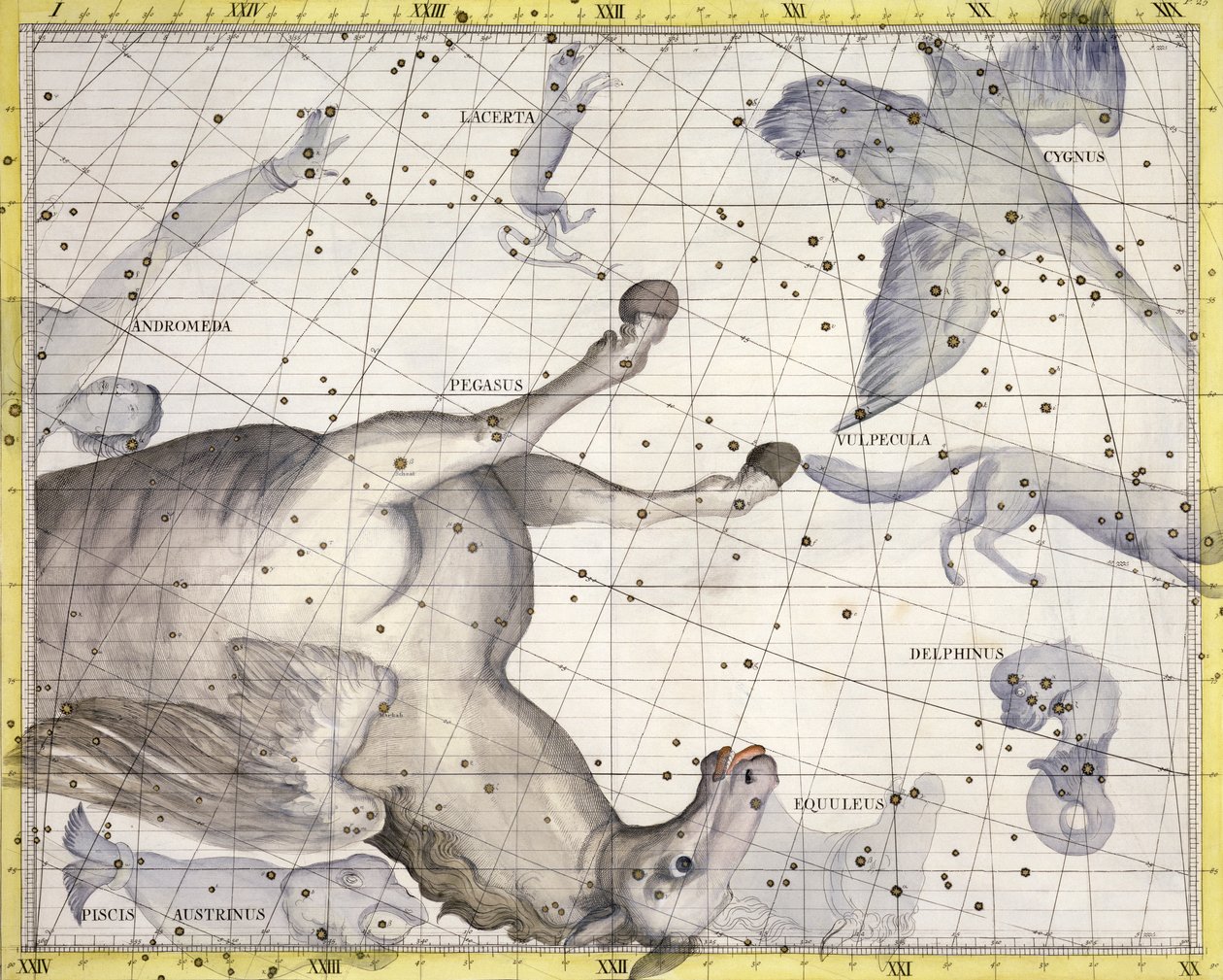 Constellatie van Pegasus, 1729 door Unbekannt