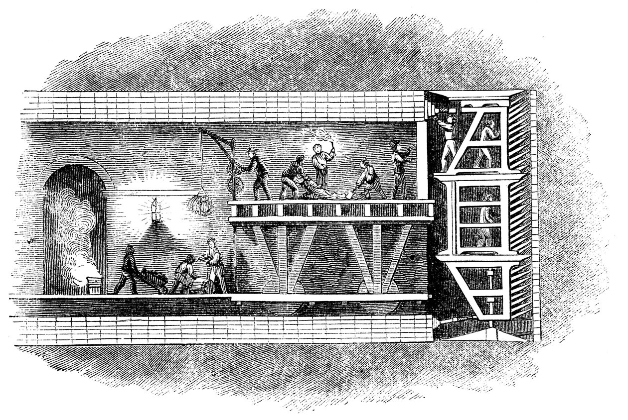 Bouw van de Thames Tunnel, Londen, 1825-1843 door Unbekannt