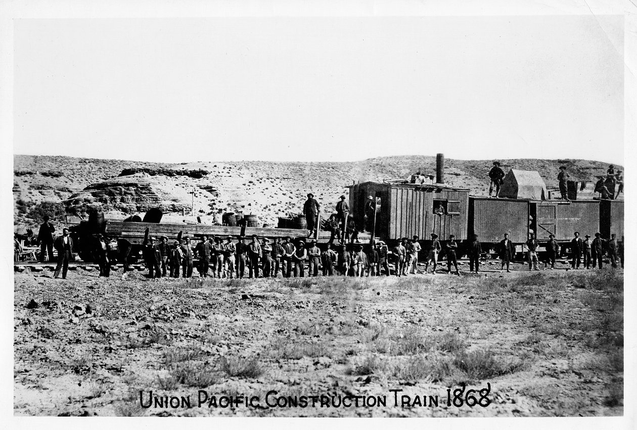 Constructietrein op de Union Pacific Railroad, VS door Unbekannt