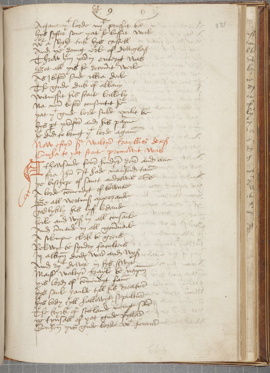 Kopie van de Kroniek van Andrew of Wyntoun, Fol 431 recto, ca. 1550 door Unbekannt